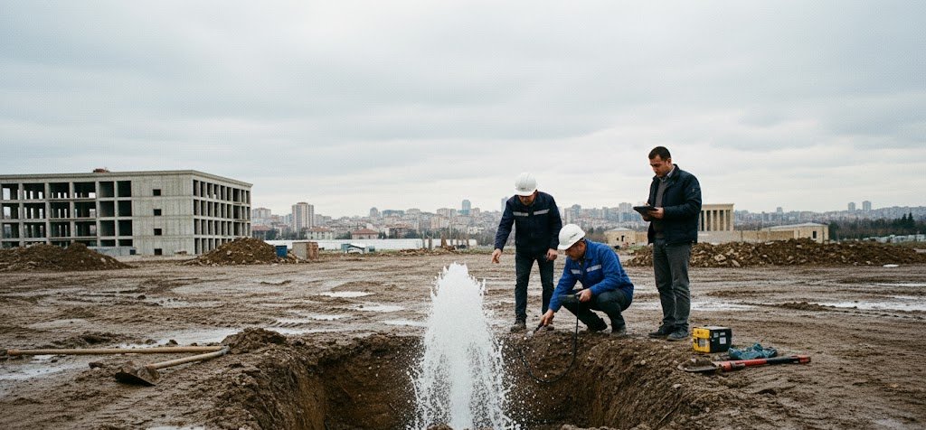 Ankara İnşaat Sahası Su Kaçağı Tespiti
